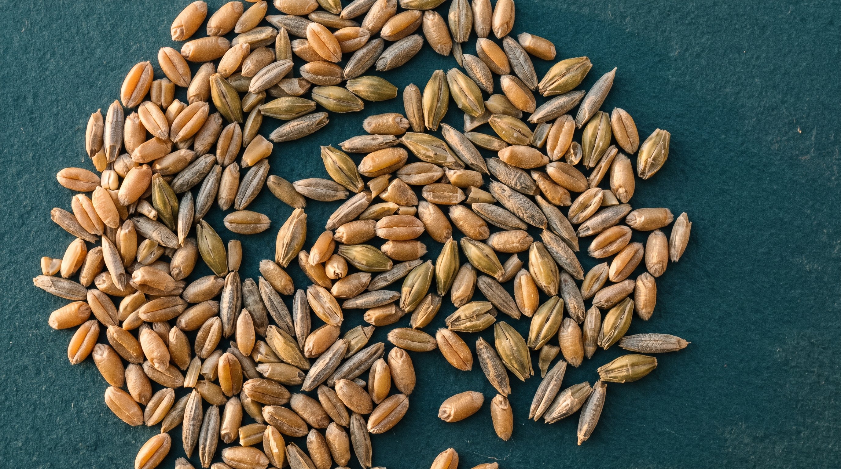 Close-up of wheat, barley and rye grains, natural source of azelaic acid